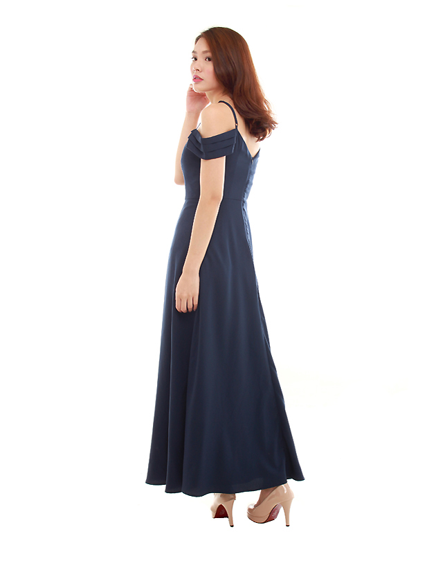 Ophelia Maxi Dress in Navy Blue